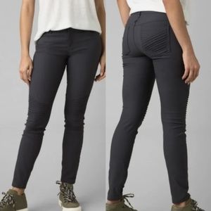 NWOT PrAna Brenna Moto Skinny Performanc Stretch Pants Black 8 M